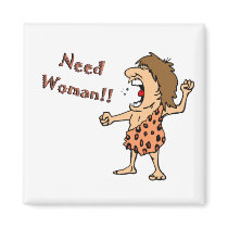 Caveman Square Magnet