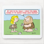 caveman, woman, axe, shave, legs mouse mats