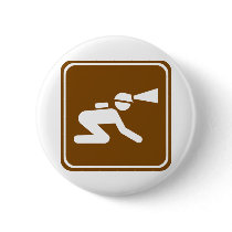Caving Highway Sign Pinback Button