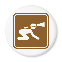 Caving Highway Sign Refrigerator Magnet