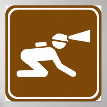Caving Highway Sign Print