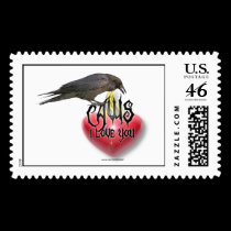 CAWS I LOVE YOU postage