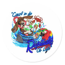 Cawt in da Riptide Round Sticker