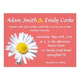 Cayenne Daisy Wedding Invitation