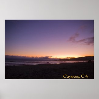 Cayucos, CA Beach Sunset Poster 2 print
