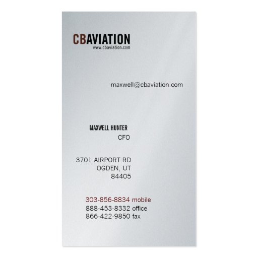 CB Aviation Business Card