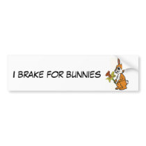 CB- I Brake for Bunnies Bumper Sticker