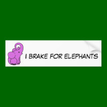 CB- I brake for elephants bumper sticker bumper stickers