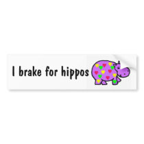 CB- I brake for hippos bumper sticker