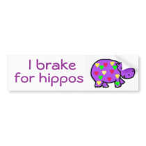 CB- I brake for hippos bumper sticker