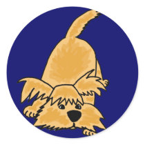 CB- Playful Dog Round Stickers