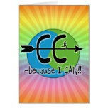 CC BECAUSE I CAN! RUN THE WORLD LOGO GREETING CARD