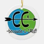 CC CROSS COUNTRY BECAUASE I CAN MOTTO ORNAMENT