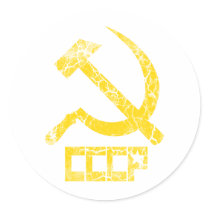 CCCP Hammer and Sickle Vintage Round Stickers