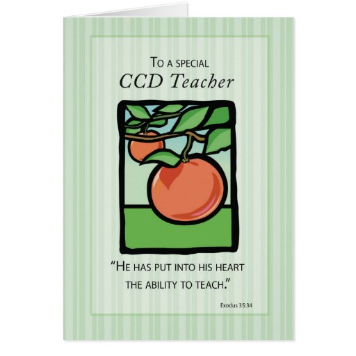CCD Teacher Thank You, Apple Card Zazzle