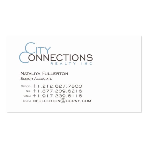 CCRNY Card Template for Fullerton Business Card