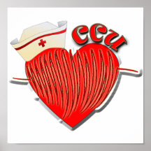 CCU NURSE HEART CARDIOGRAM POSTER