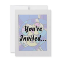 CD record image against blue stained glass back Personalized Announcement