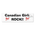 cdn flag, cdn flag, Canadian Girls ROCK!! bumper stickers by ruthstephens cdn flag, cdn flag, Canadian Girls ROCK!! bumper stickers