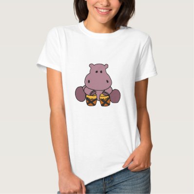 CE- Awesome Hippo Playing Bongo Drums T-shirt