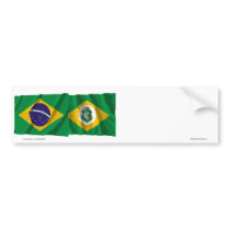 Ceará & Brazil Waving Flags Bumper Sticker