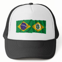 Ceará & Brazil Waving Flags Trucker Hats