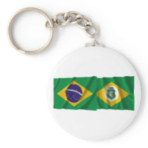 Ceará & Brazil Waving Flags Key Chain