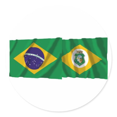 Ceará & Brazil Waving Flags Stickers by Vexillophile