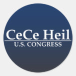 CeCe Heil U.S. Congress Round Sticker