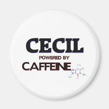 Cecil Powered by Caffeine Fridge Magnet