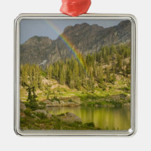 Cecret Lake with rainbow over Devil's Castle, Ornament