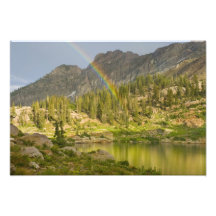 Cecret Lake with rainbow over Devil's Castle, Photograph