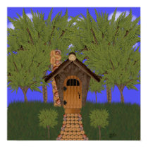CEDAR BIRDHOUSE/FAERY COTTAGE Poster posters by KirstenEdwards CEDAR BIRDHOUSE/FAERY COTTAGE Poster posters