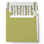 Cedar Green Birch Tree  Wedding Envelopes