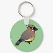 Birdorable Cedar Waxwing Round Keychain