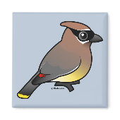 Birdorable Cedar Waxwing Square Magnet