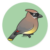 Birdorable Cedar Waxwing Round Sticker
