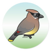 Birdorable Cedar Waxwing Round Sticker