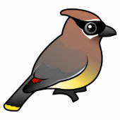 Birdorable Cedar Waxwing Ladies Fitted Long Sleeve T-Shirt
