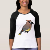 Birdorable Cedar Waxwing Ladies 3/4 Sleeve Fitted Raglan