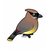 Birdorable Cedar Waxwing Ladies Baby Doll Fitted T-Shirt