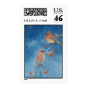 Cedar Waxwings postage by birdartist Cedar Waxwings postage