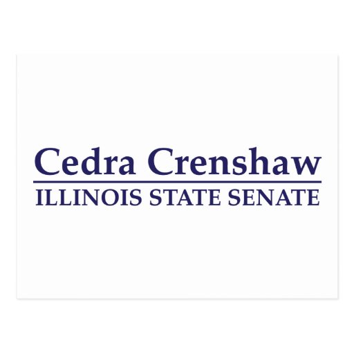 Cedra Crenshaw Illinois State Senate Postcard