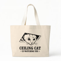 Ceiling Cat is Watching You Canvas Bags