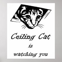 Ceiling Cat is Watching You Poster