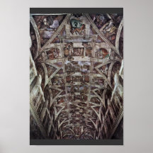 Ceiling Fresco For The Story Of Creation In The Si Poster