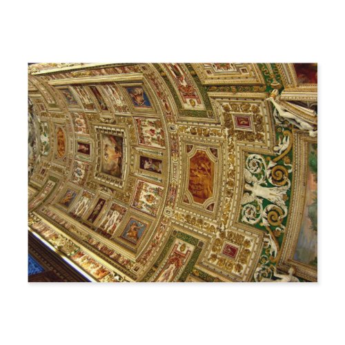 Ceiling in the Vatican Museum in Rome Italy Postca postcard