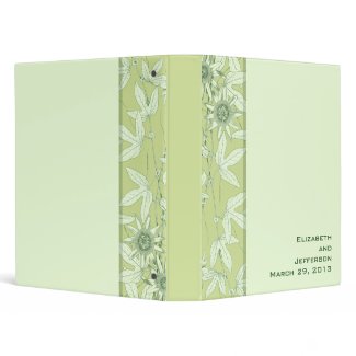 Celadon Botanical Floral Wedding Planner Binder binder