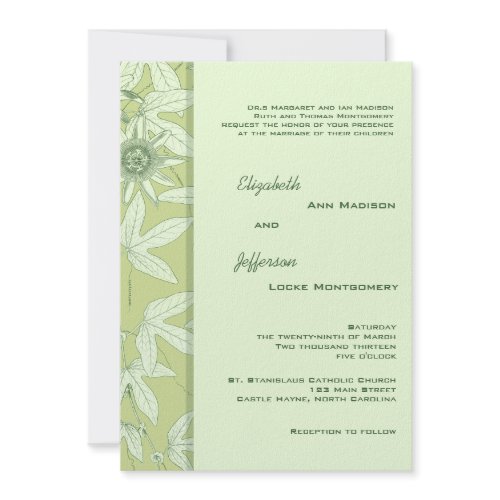 Celadon Green Botanical Floral Wedding Invitation invitation