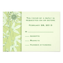 Celadon Green Botanical Floral Wedding Reply Cards Personalized Invites